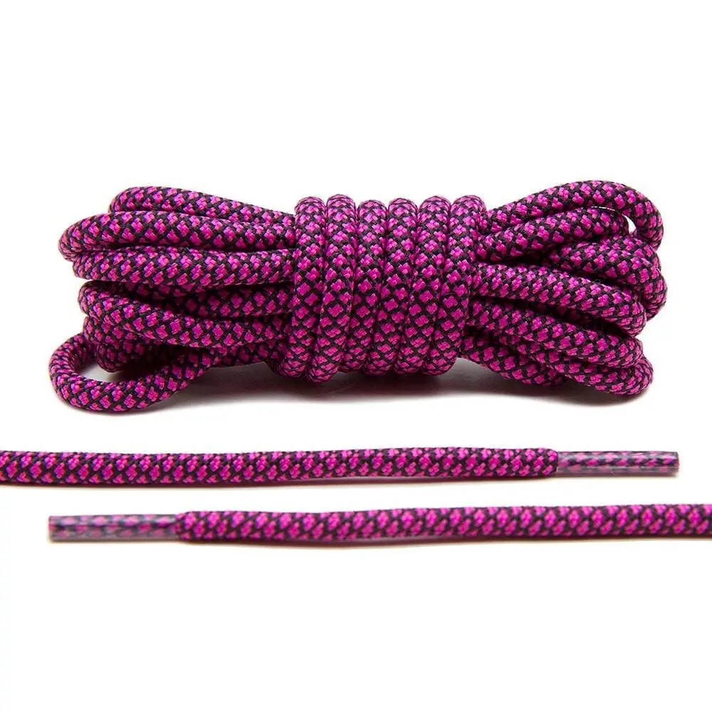 Hot Pink/Black Rope Laces