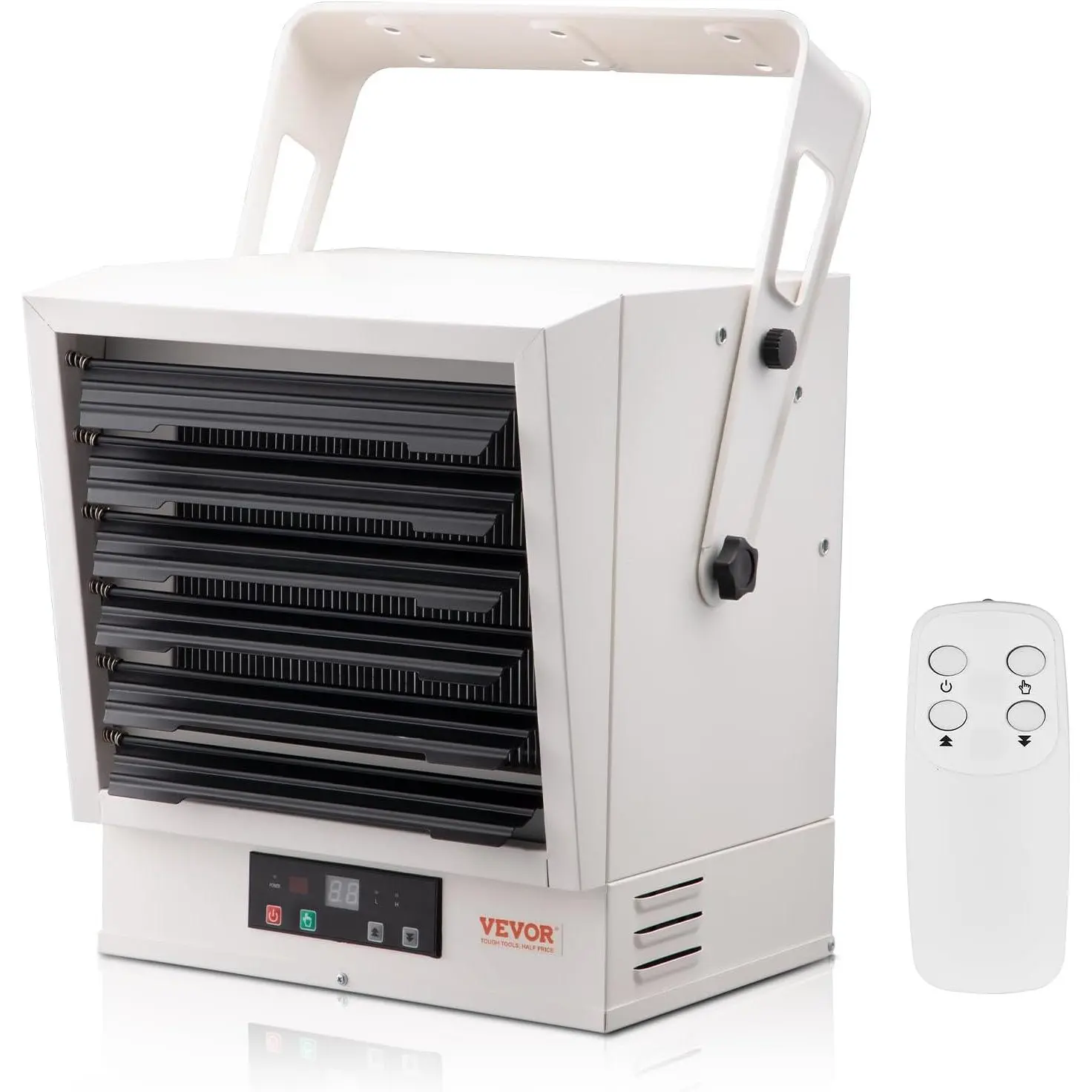 【Summerfinds】VEVOR 10000-W Electric Fan-Forced Digital Garage Heater, Hardwired Wall/Ceiling Mount Shop Heater with Remote Control, 9-Hour Timer, Overheat Protection, Adjustable Settings, Energy Savings, Ideal for Workshop Use