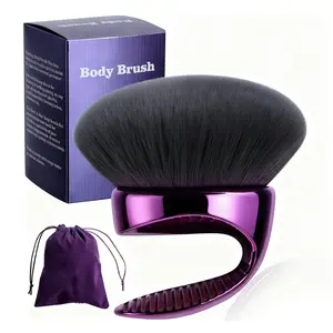 Extra-Large Multifunctional Body Brush, Makeup Brush Set, Soft Bristles, Perfect for Body Tanning, Self Tanner Brush, Quick Application, Includes Velour Storage Bag