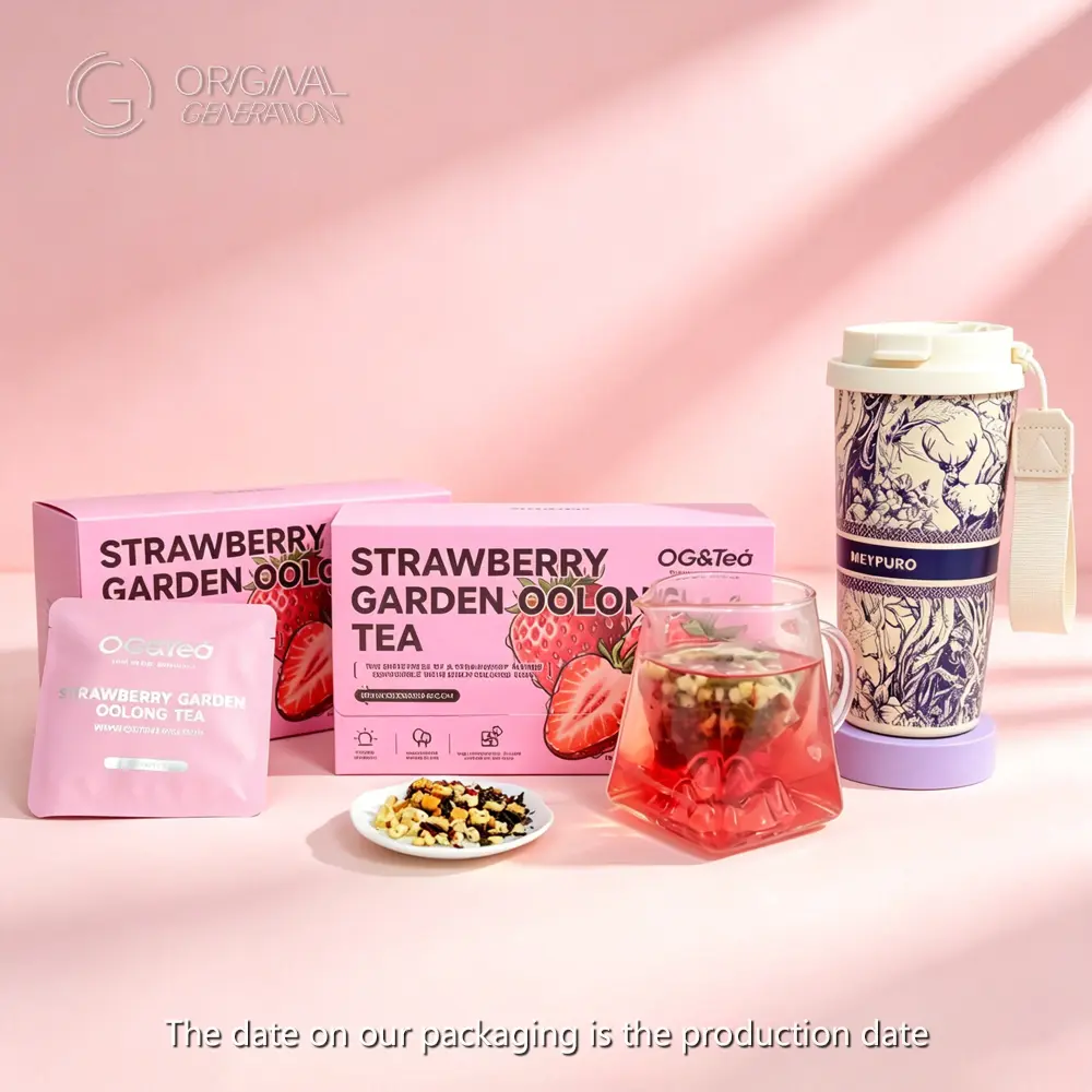 Live Special Bogo Strawberry Garden Oolong Tea 2 Cartons (80g 8g×10packs)×2 With Forest Thermos With Oolong Tea Apple Snow Pear Strawberry Kiwi Fruit Roselle