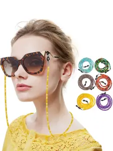 1 Piece Beaded Eyeglass Chain Anti-Drop Glasses Strap Mask Lanyard Marble Pattern Elegant Style All Seasons Accessories
