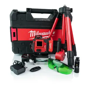 Milwaukee 16‑Line Laser Level with Magnetic Base & Carry Case for Aligning Cabinets or Tile for Home Garage Use Tool Set