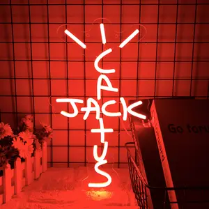 Cactus  Neon Sign Red Words Neon Light Sign Wall Art Neon Light For Rap Talking West Coast Light Sign For bedroom Home Bar Pub Party Decor