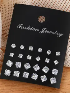 12 Pairs Shiny Wedding Stud Earrings Set for Women & Men, Elegant Crystal Jewelry Accessories, Perfect for Weddings & Special Occasions, Shining Earrings
