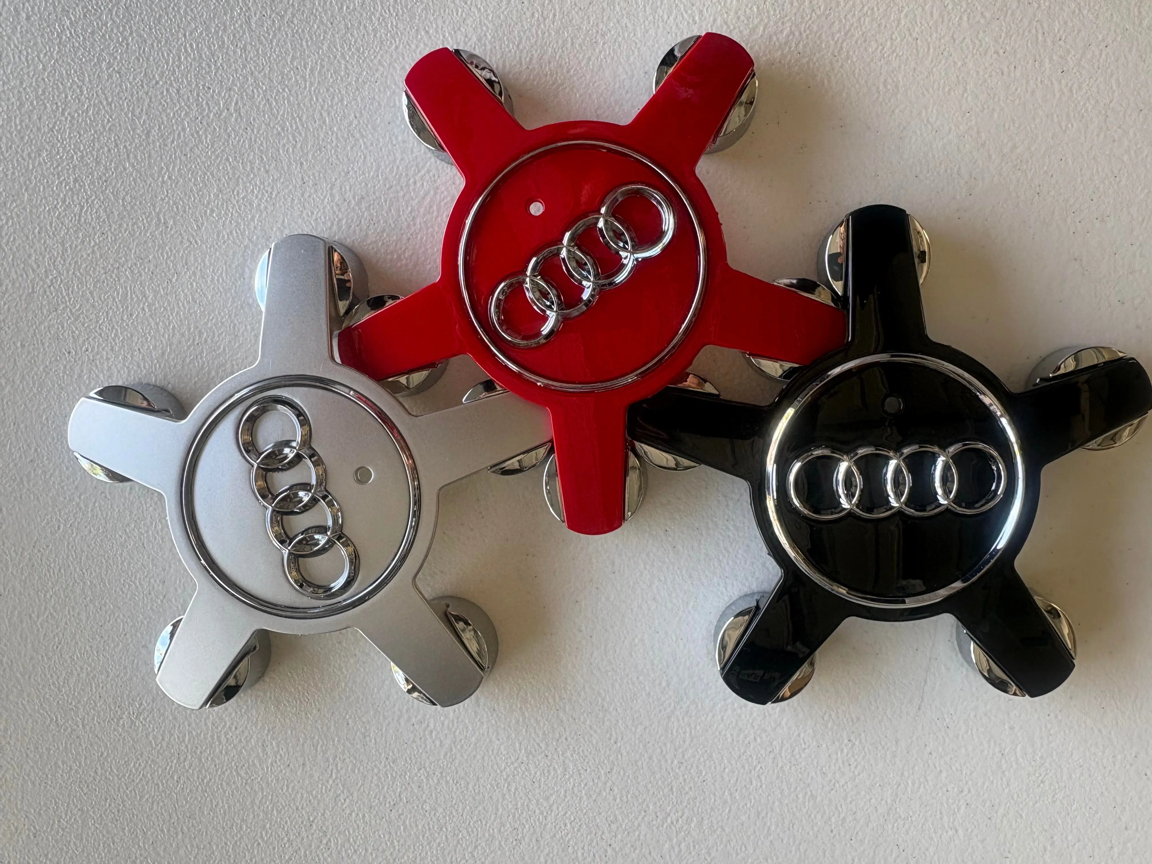 1PC 5.3 inch Five-Claw Wheel Center Hub Rim Caps Cover for Audi A4L A5 A6L TT R8 S6 Black Red Silver Chrome