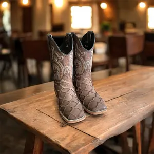 Matte brown fish boots