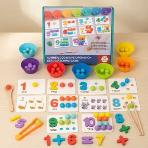 Montessori Arithmetic Math Toy Set,Math Learning Games,Educational Gift for Kindergarten, Set Colorful Bead Matching Puzzle,Preschool MathsToy, Learning Toy,Educational Gift for Kindergarten