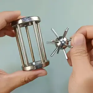 Stainless Steel Puzzle Cage Complex Multi-Layer High-Difficulty Metal Intellectual Lock Puzzle Toy Creative Gift & Party Decoration