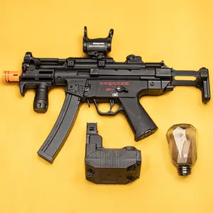 electric toy Gel Blaster, equipped with dual magazines, non removable orange muzzle, extendable rear support, best choice for gift giving