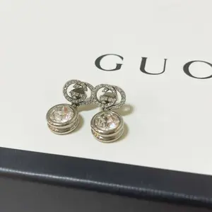 Pre-owned Gucci Minimalistic Crystal Strass Drop Earrings 1108GIA0060