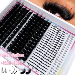 Manga Lash Clusters, Spikes Lash Clusters, 4 Styles Spiked & Lower Eyelashes, Mixed Lengths 6-21mm, Cat Eye Dramatic, Reusable Individual False Eyelashes