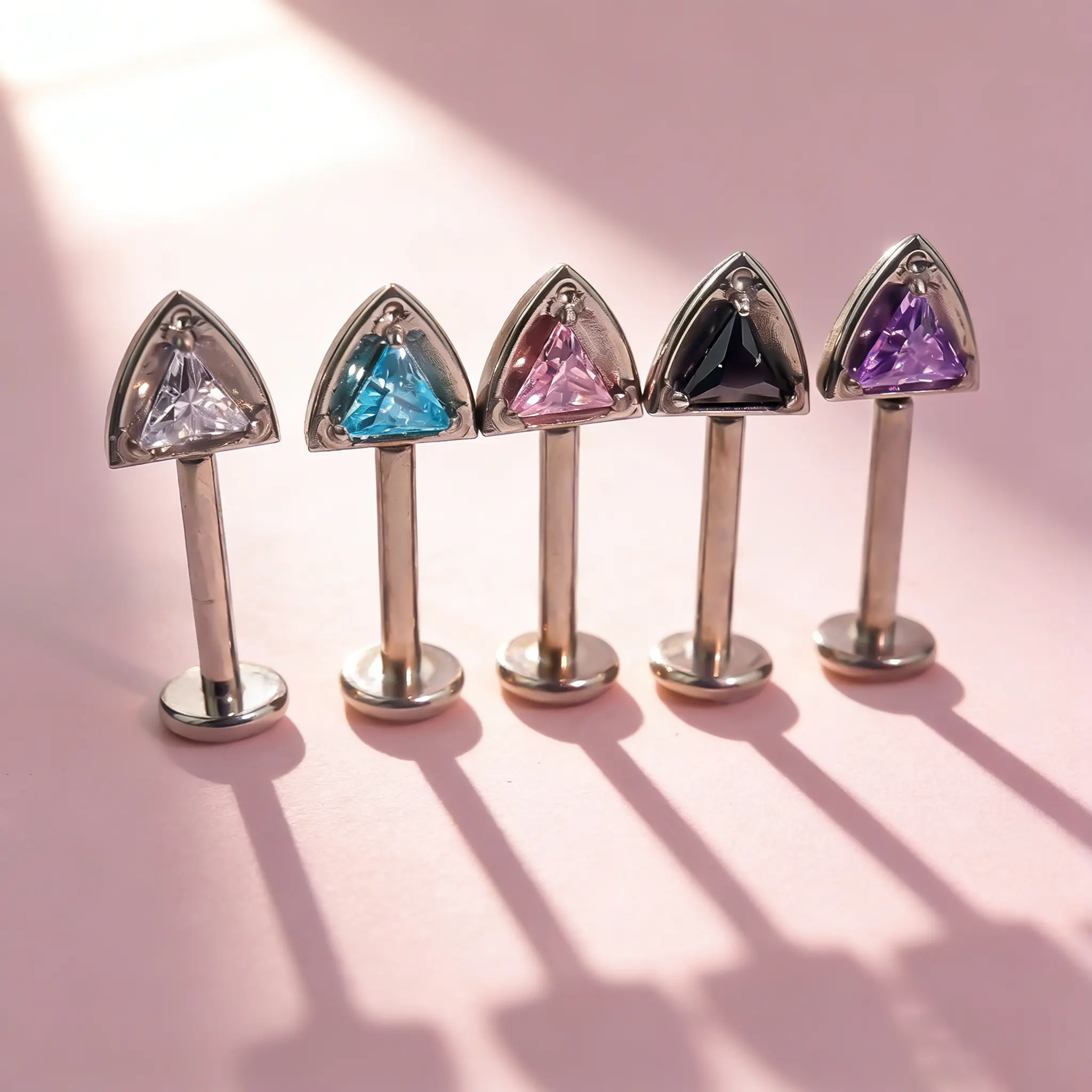 G23 Titanium Cat Ear Stud Earrings 16G Hypoallergenic Flat Back CZ Cartilage Piercing 2 Pairs  Non Tarnish Jewelry for Sensitive Ears and All-Day Comfort men's earrings earring stack non tarnish jewelry magnetic earrings teenage girl accessories spooky se