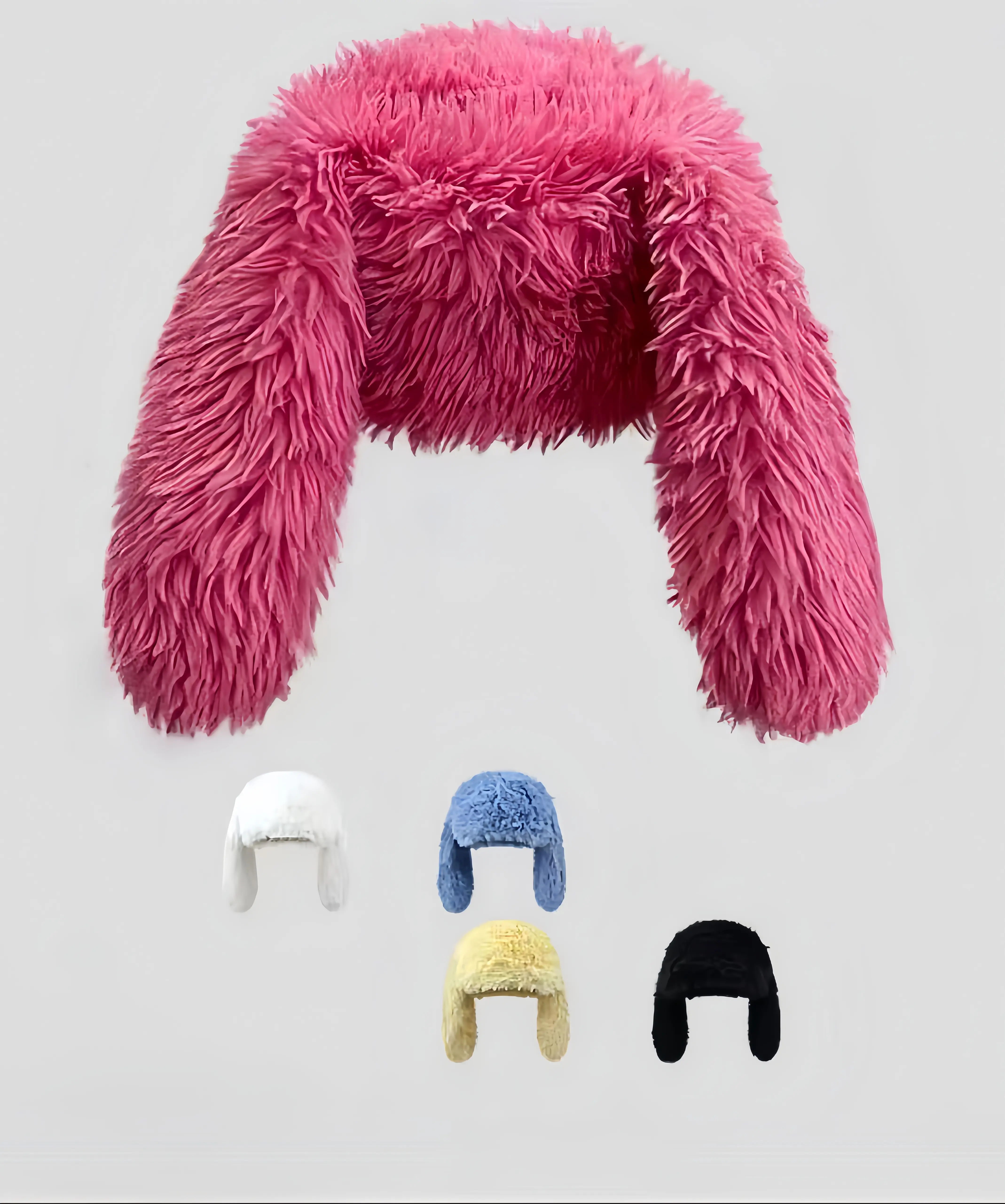 Unisex Whimsical Plush Cap with Long Ears - Funky, Unique, and Furry Warm Winter Costume for Parties & Photo Props, Funky Unique Accessories, Bunny Bonnet, Halloween, Cute, Whimsical Accessories, Plush Hat, Party Event Props, Halloween Accessories