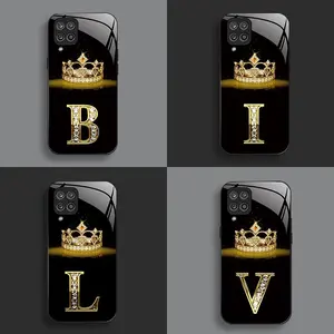 Suitable for [Galaxy A12] New high-end crown letter glass mobile phone case new business simple explosion-proof mobile phone case affordable anti-fall anti-fingerprint 995