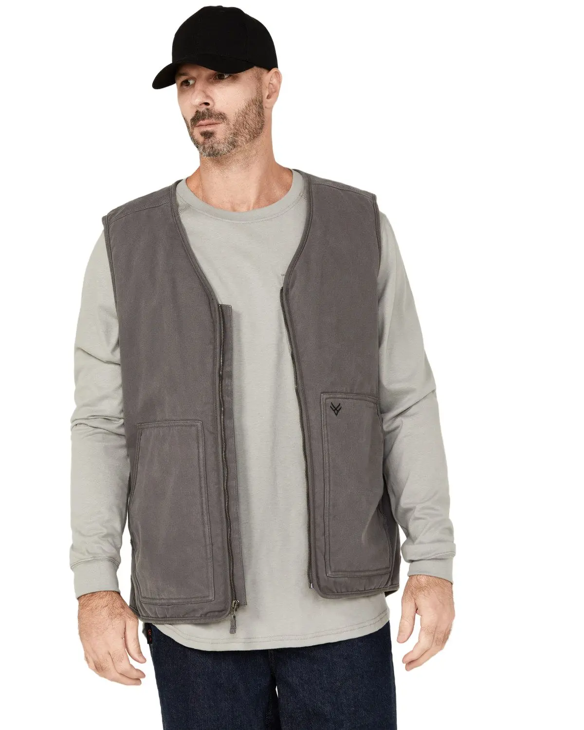 Hawx Men's Men'S Weathered Sherpa Lined Work Vest - Hxfa21v12-Char