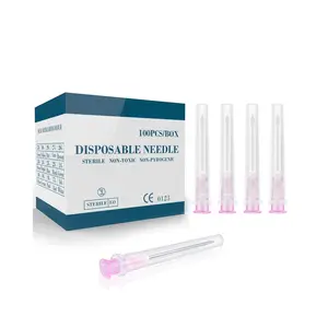 100Pcs 18Ga 1 Inch Luer Lock Needle Sterile Individual Package Lab Accessories for Scientific Measuring Refilling Inks