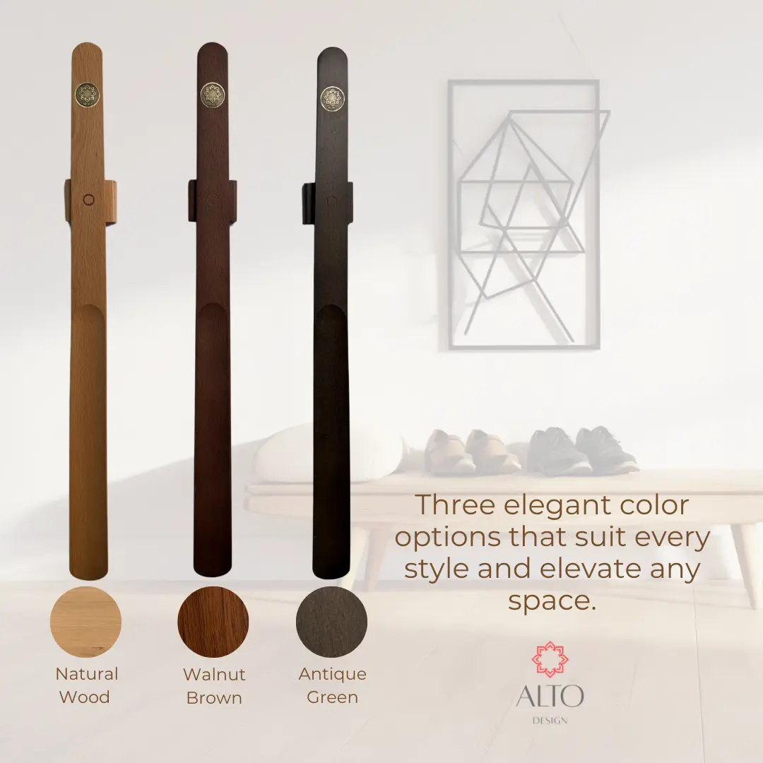 ALTO Wooden Shoehorn 21.6” – Beechwood Shoe Horn for Men & Women | Wall Mounted | Gift Idea |
