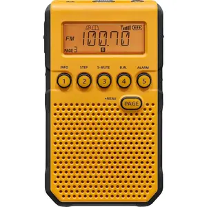 DT-800YL NOAA Weather Alert Pocket Radio, AM/FM, Yellow