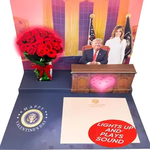 Funny Trump Valentine’s Day Card with REAL Voice & Lights – Republican Gag Gift for Him – "Making Valentine's Day Great Again" Greeting Card with Envelope – Perfect for Conservatives