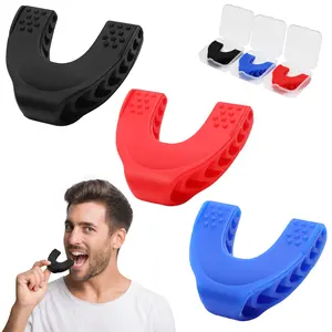3pcs Jaw Exerciser for Men Women - 3 Resistance Levels Jawline Shaper Gum Exerciser Trainer - Jaw Shark Trainer - Facial Exerciser for Beginner Intermediate & Advanced Users Gift Silicone Skincare Contour Storage Comfort