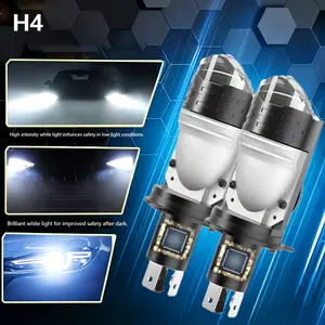2pcs built-in lens H7 H11 9005/9006 high and low beam all-in-one super bright focused car LED headlight bulbs, CANBUS compatible, plug and play，For Off-Road Use Only