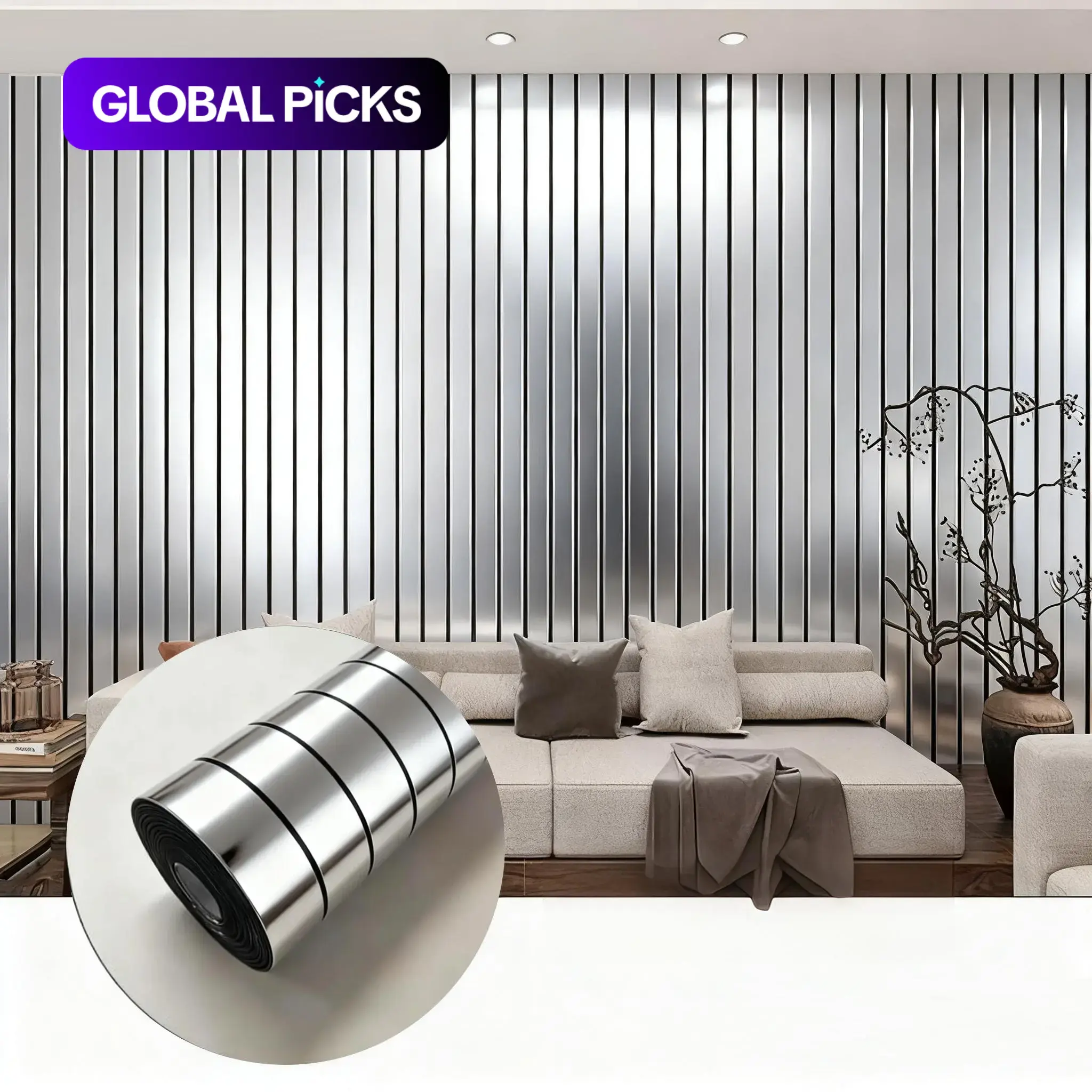 Wood Grain Pattern Waterproof Self-Adhesive Wallpaper Film, 1 Roll, Easy-Clean Durable Wall Decal for Kitchen & Bathroom #GLOBAL PICKS