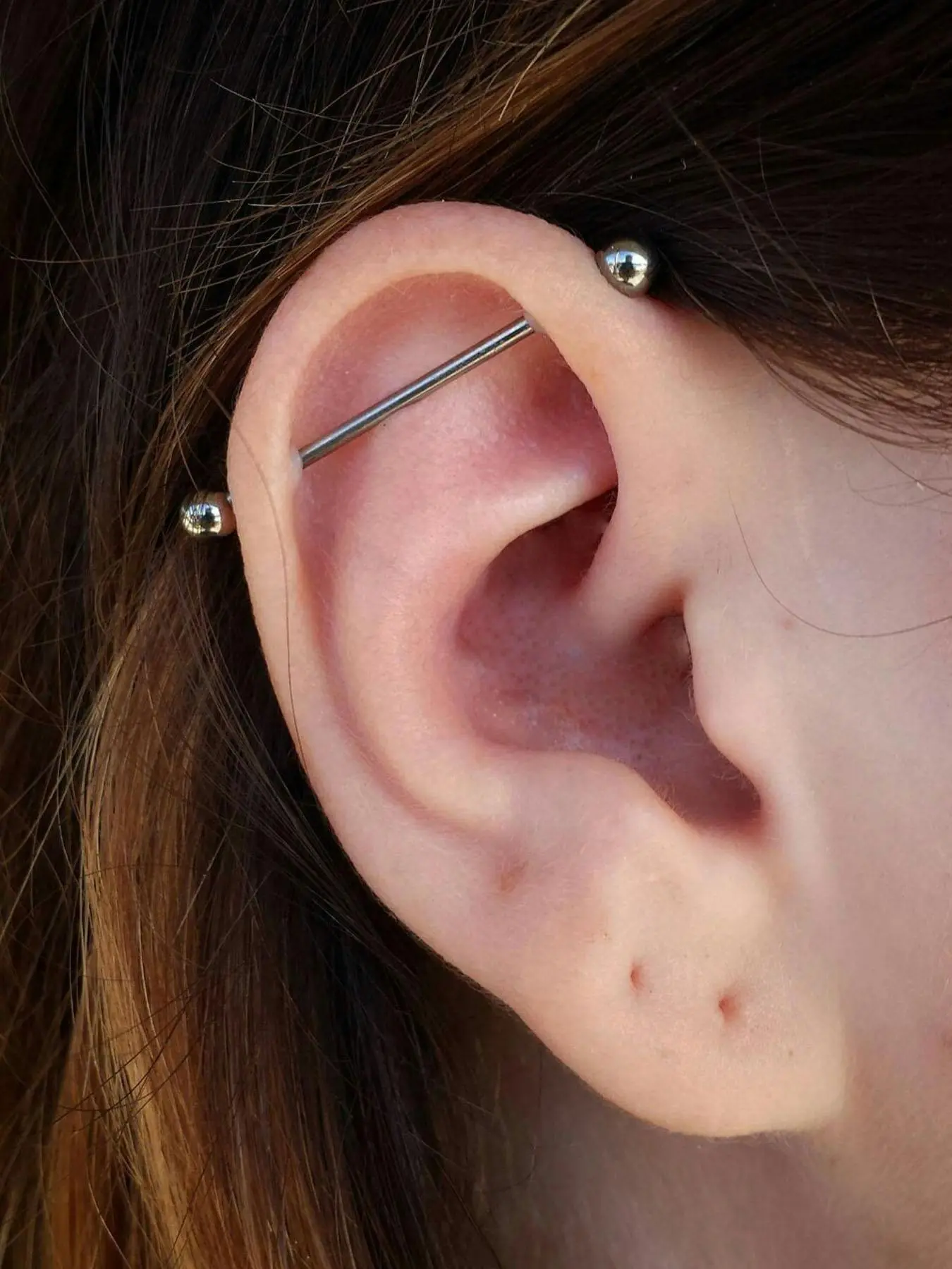 Stainless Steel Industrial Barbell, Vertical Labret Jewelry, Fashionable Body Piercing Jewelry for Women & Men, Trendy All-match & Exquisite Jewelry for Birthday Gift
