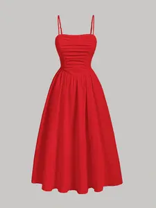 Women's Elegant Strapless Sleeveless Dress, Plain Pattern, Fitted Style, Perfect for Special Occasions, Timeless Elegance, Comfortable Fit