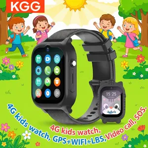 Kids 4G Digital Smart Watch with SIM Card, GPS & WiFi Location Tracking. Supports voice & video call, SOS alert, camera, alarm, remote monitoring and waterproof function. Perfect student wristwatch for children.