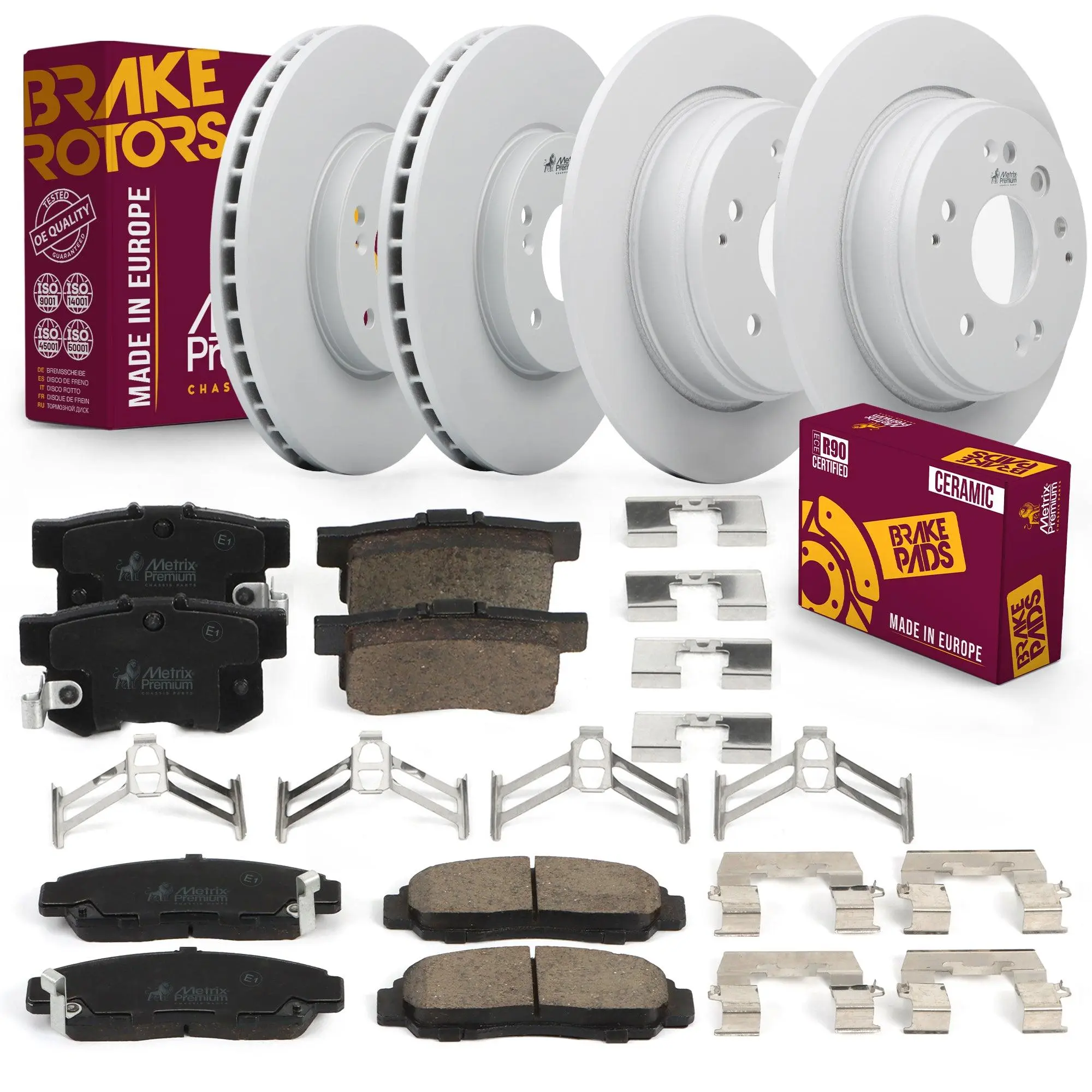 6 PC Front & Rear Brake Rotor & Ceramic Disc Brake Pad Kit 96196MT