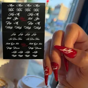 White Calligraphy Nail Stickers for Quick High Quality Nail Art with Easy Application, Nail Inspo, Nail Supplies, Calligraphy Decals - MULTI PACK - Satiin Scripts