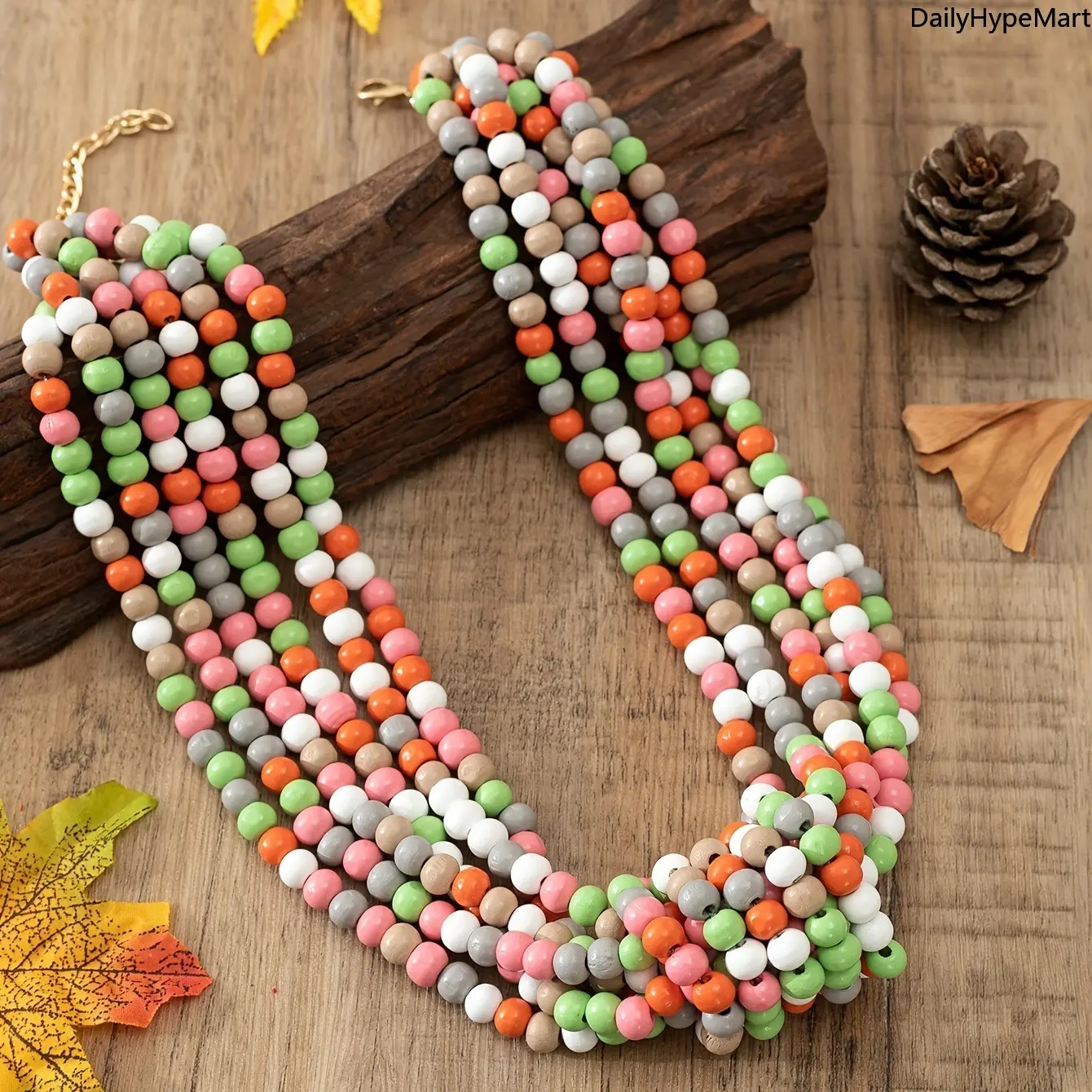 Funky Boho Ethnic Handmade Beaded Long Necklace - Knotted Retro Multi-Layer Chain & Link Accessory, Ideal for Anniversary Gifting