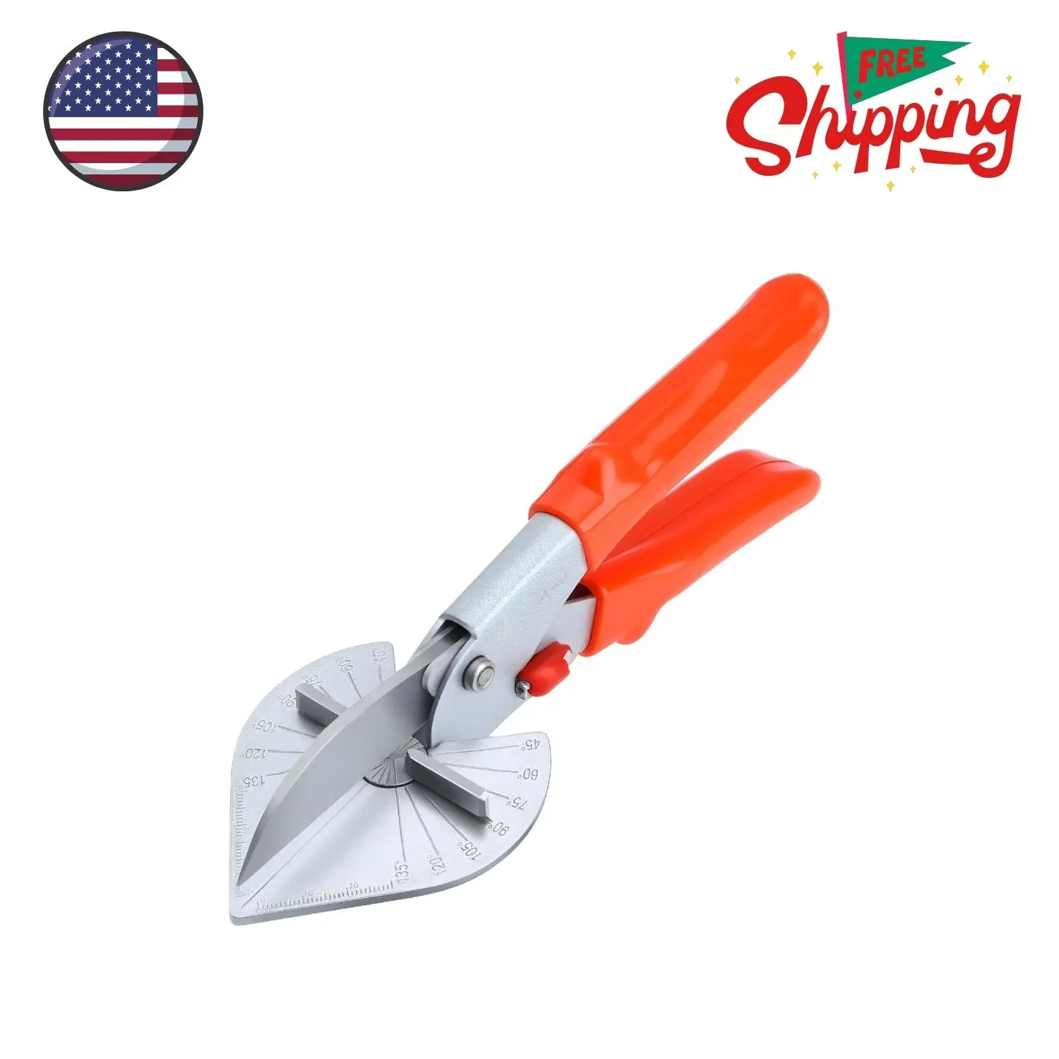 Multi Angle Miter Shears, Adjustable at 45 To 135 Degree with Safety Lock Hand Tools