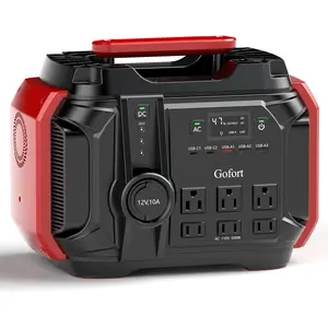 GOFORT Portable Power Station 540Wh/500W Peak 1000W 6 AC 110V Outlets PD 60W Solar Generator CPAP Battery Backup for RV Camping Fishing station generator usb-c output,summervibes