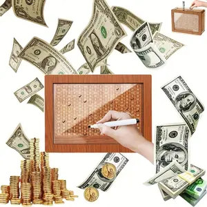 Humwam Unique $10,000 Goal Wooden Piggy Bank – Perfect Holiday Gift Idea