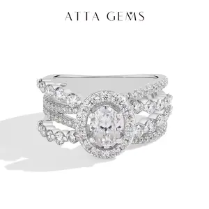 1 CT Oval Cut Fashion Luxury Shinning D Color VVS1 Women's Synthetic Moissanite Ring Wedding Engagement Gift Women's Jewelry Accessories R249