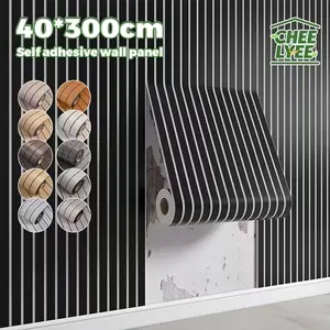 1 pack large size 118.1"x15.7" 3D wood grain board wall paneling - Thick IXPE board wood texture, peel and stick or use for ceiling tiles, self-adhesive grille board, easy to install, suitable for DIY (no nails/screws