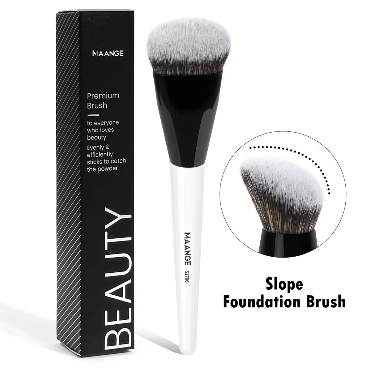 Professional Foundation Brush, Contoured Foundation Brush, Flawless Application Makeup Brush, Cosmetic Brush, Easy To Use Makeup Tool for Smooth Finish, Ideal for Liquid and Cream Foundations, Make Up Brushes