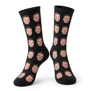 BARLEY ONE Click “Shop Chat”, Send Photos, Custom Face Socks with Picture Personalized Unisex Funny Crew Socks for Men Women High-Tech Printing Comfortable Stretchy Socks Perfect Gifts for Christmas Birthday, Mother's Day02