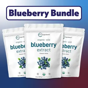 Micro Ingredients Blueberry Bundle 3 Pack: Organic Blueberry Extract Powder, 10 oz Healthcare Dietary