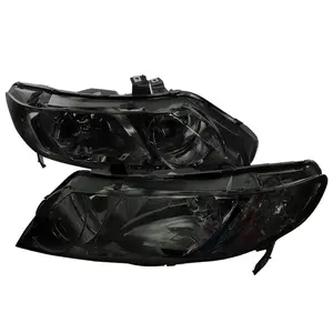 2006-2011 Honda Civic Sedan Crystal Headlights (Chrome Housing/Smoked Lens)