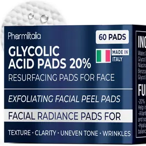 Glycolic Acid Pads - Resurfacing Pads for Face 20% - Exfoliating Peel Pad for Body and Dark Spots - Fine Lines and Wrinkles - 60 Count