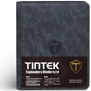 TINTEK TCG Toploader Card Binder – 9-Pocket Trading Card Album Holder for 3 x 4'' Toploaders – Double-Sided Display Case Holds 252 Toploaders – Fits Pkmn, MTG, Sports Cards & More
