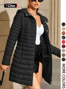 Giolshon Women's Winter Cotton Jacket, Casual Lightweight Hooded Coat with Pockets for Fall & Winter, Daily Warmth and Comfort