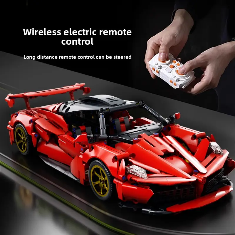Red Racing Car Building Sets - Wireless Electric RC Cars, Miniature Remote Control Luxury Supercar Toys, Collectibles, Holiday-Ready Collectible Gift Idea for Kids