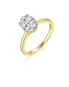 Oval Cut 2.0ct D VVS1 Color Lab-Created Moissanite Ring Jewelry for Women Engagement Wedding Lady's Gift Luxury