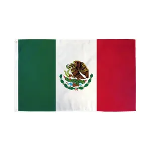 Mexico National Flag Banner, 5x8ft Polyester, Dye Sublimation Single-Sided Print, Festive Party Home Decor Backdrop Display