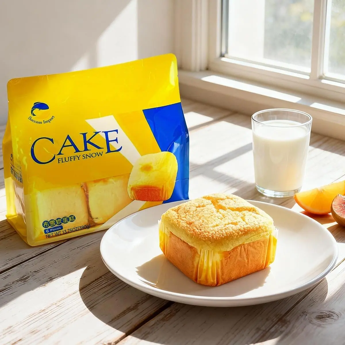 Success Import Fluffy Snow Cake Dessert, 6pcs, 390g Daily Snacks