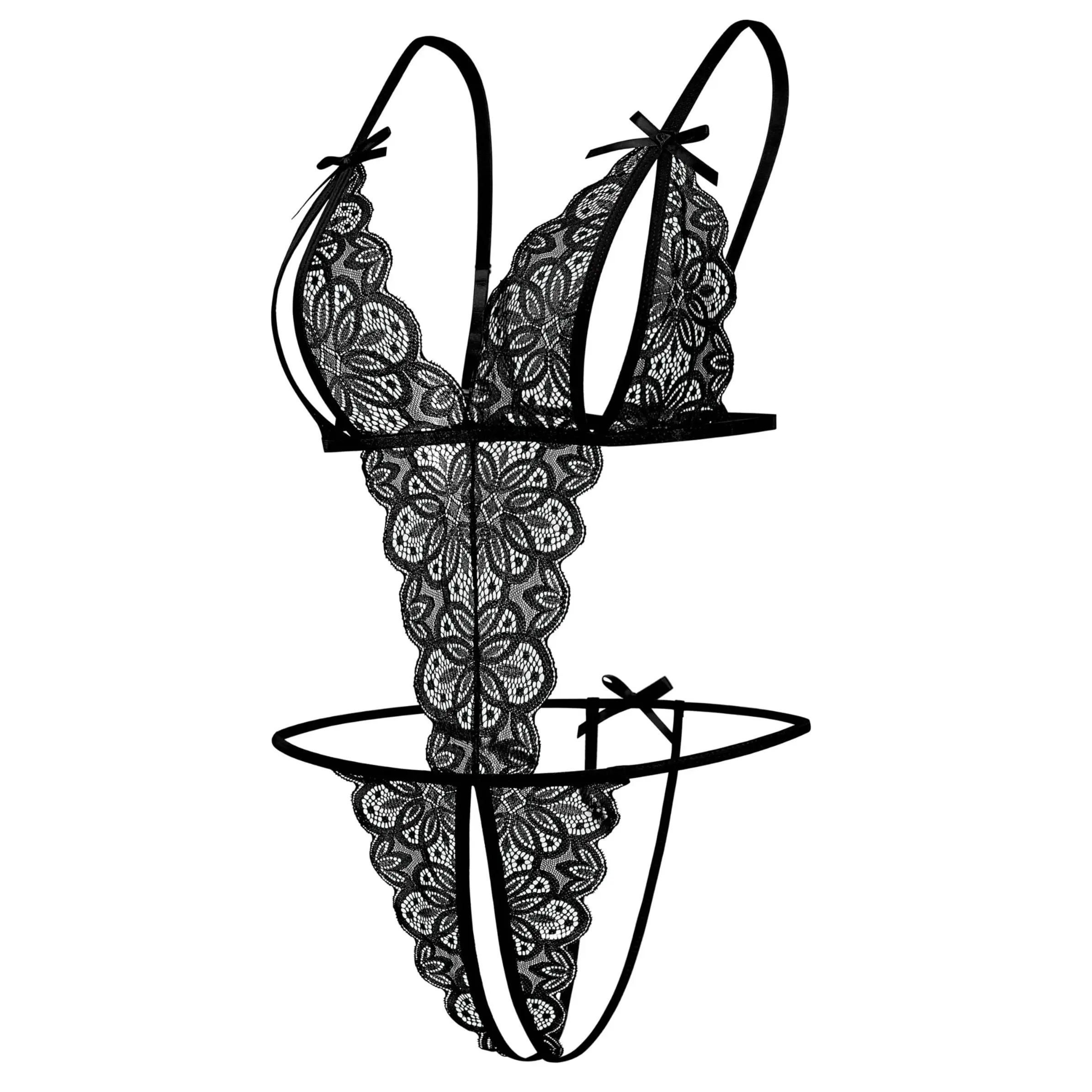 Avidlove Women Lingerie Lace Bodysuit Deep V One Piece Bodysuit