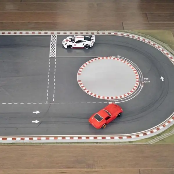 RC Drift Track – SlideCircuit Pro 6×3 ft (Outdoor/Indoor Edition) – heavy‑duty vinyl.